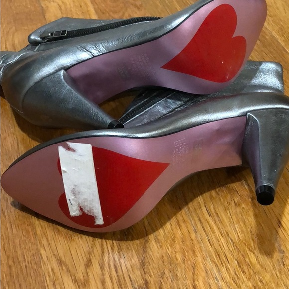 Silver Ankle Cross Zip Booties - Picture 4 of 10